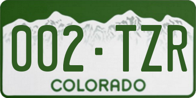 CO license plate 002TZR