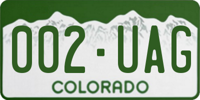 CO license plate 002UAG