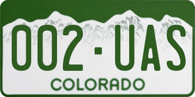 CO license plate 002UAS