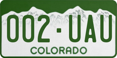 CO license plate 002UAU