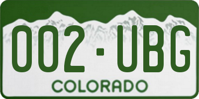 CO license plate 002UBG