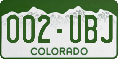 CO license plate 002UBJ