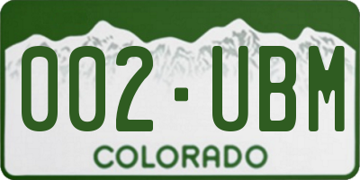 CO license plate 002UBM