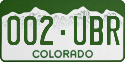 CO license plate 002UBR