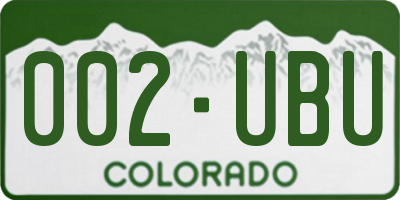 CO license plate 002UBU