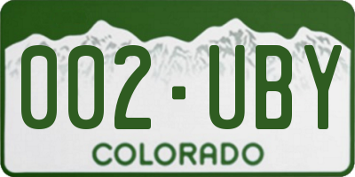 CO license plate 002UBY