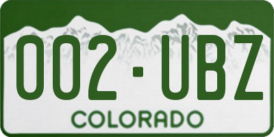 CO license plate 002UBZ