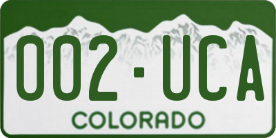 CO license plate 002UCA