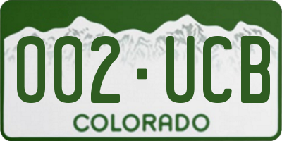 CO license plate 002UCB