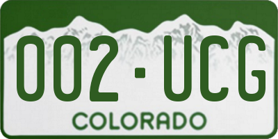 CO license plate 002UCG