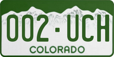 CO license plate 002UCH