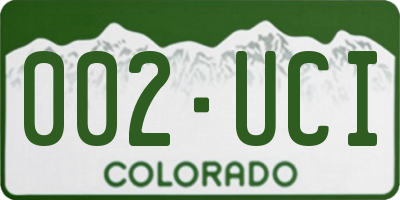 CO license plate 002UCI