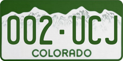 CO license plate 002UCJ