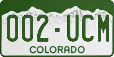 CO license plate 002UCM