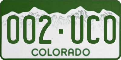 CO license plate 002UCO