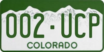 CO license plate 002UCP