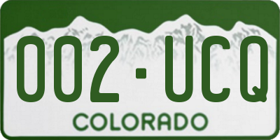 CO license plate 002UCQ