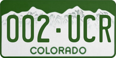 CO license plate 002UCR