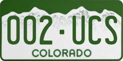 CO license plate 002UCS