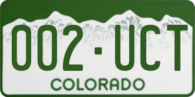 CO license plate 002UCT