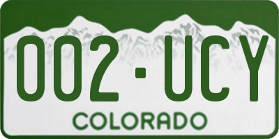 CO license plate 002UCY