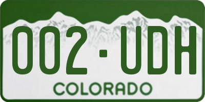 CO license plate 002UDH