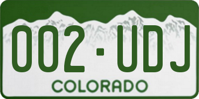 CO license plate 002UDJ