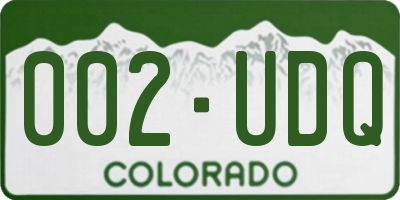 CO license plate 002UDQ