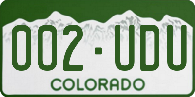 CO license plate 002UDU