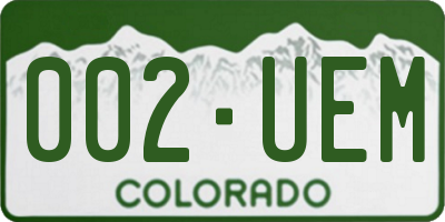 CO license plate 002UEM