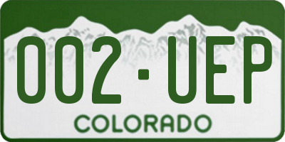 CO license plate 002UEP