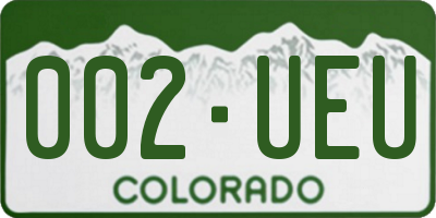 CO license plate 002UEU