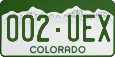 CO license plate 002UEX