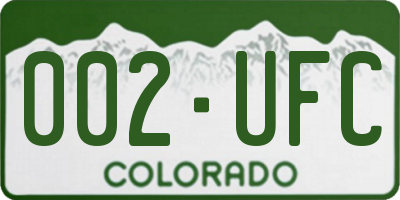 CO license plate 002UFC