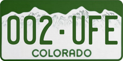 CO license plate 002UFE