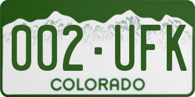 CO license plate 002UFK