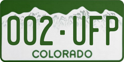 CO license plate 002UFP