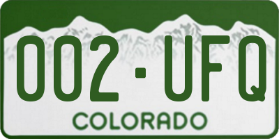 CO license plate 002UFQ
