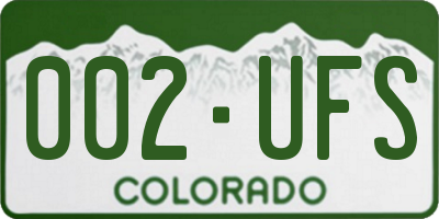 CO license plate 002UFS