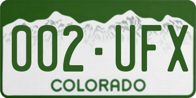 CO license plate 002UFX