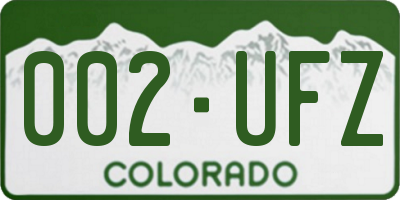 CO license plate 002UFZ