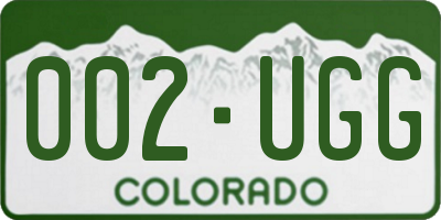 CO license plate 002UGG