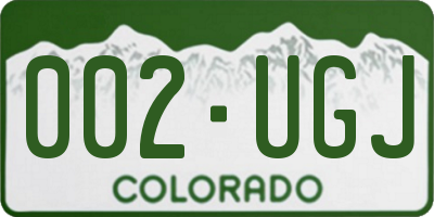 CO license plate 002UGJ