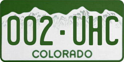 CO license plate 002UHC