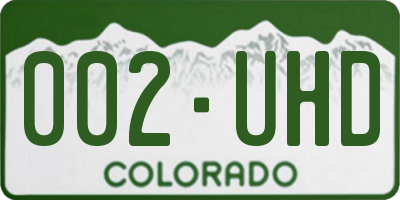 CO license plate 002UHD