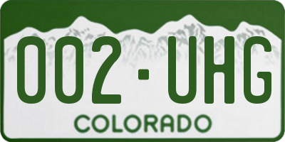CO license plate 002UHG