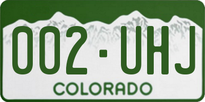 CO license plate 002UHJ