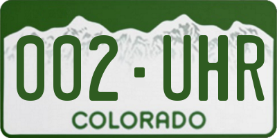 CO license plate 002UHR