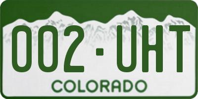 CO license plate 002UHT