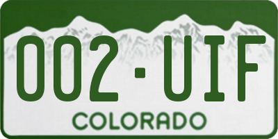 CO license plate 002UIF